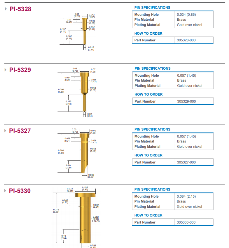 标准弹簧探针-西安福川电子科技