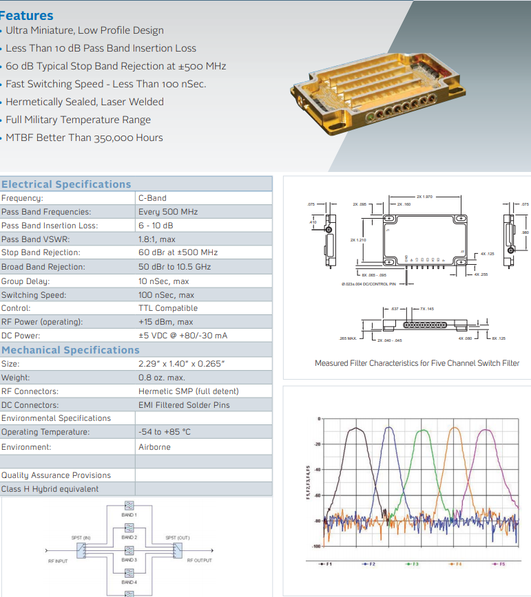 开关滤波器组-西安福川电子科技-航天电线电缆 开关滤波器组-西安福川电子科技-航天电线电缆