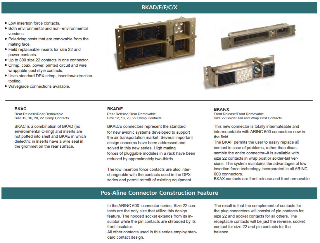 ITT Cannon ARINC连接器-BKA系列连接器-宇航连接器