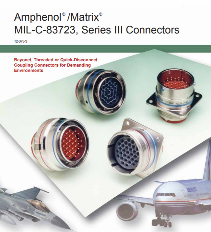 Amphenol-面板安装、盒式安装-通用型飞机连接器