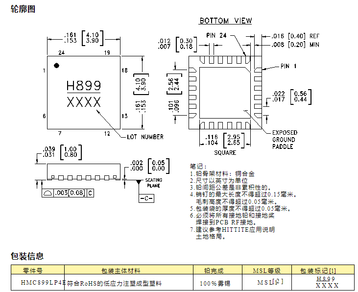 HMC899LP4E滤波器-西安福川电子科技