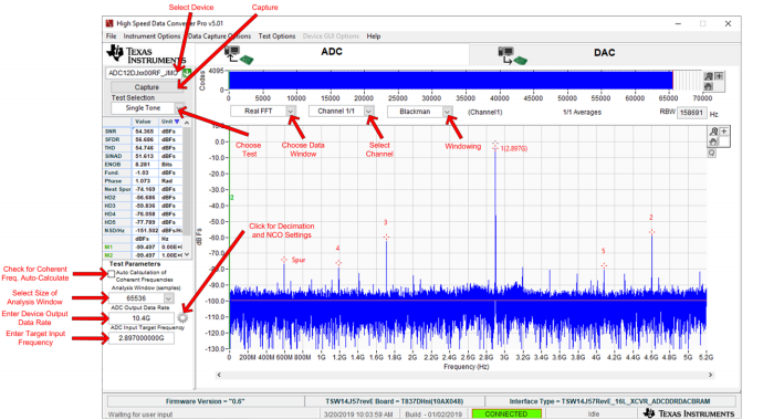 ADC12DJ5200RF射频采样-12位双路5.2-GSPS或单个10.4-GSPS ADC评估模块