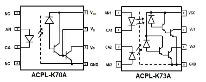 框图 - Broadcom ACPL-K70A/K73A高速光电耦合器